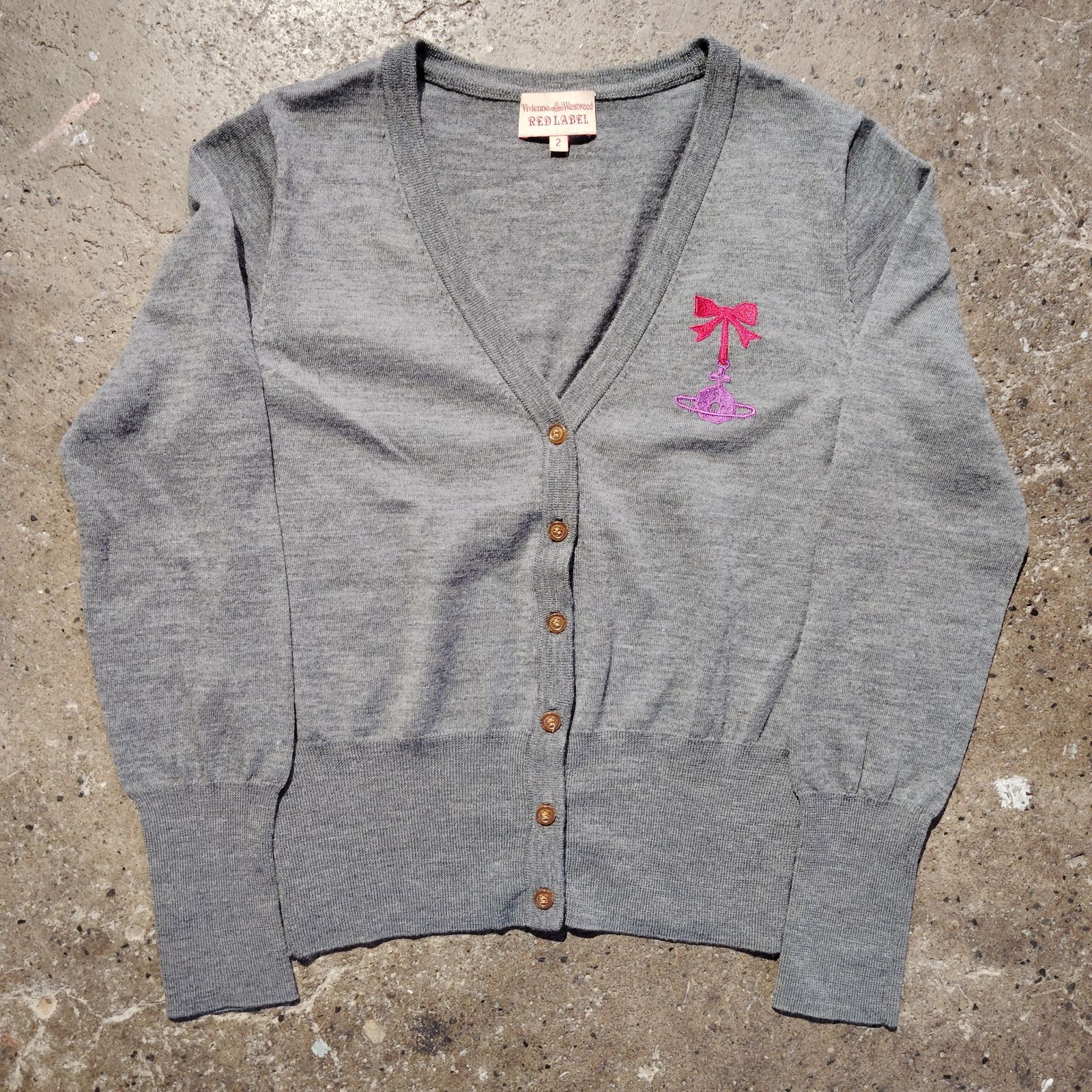 Vivienne Westwood RED LABEL リボンオーブ カーディガン グレー
