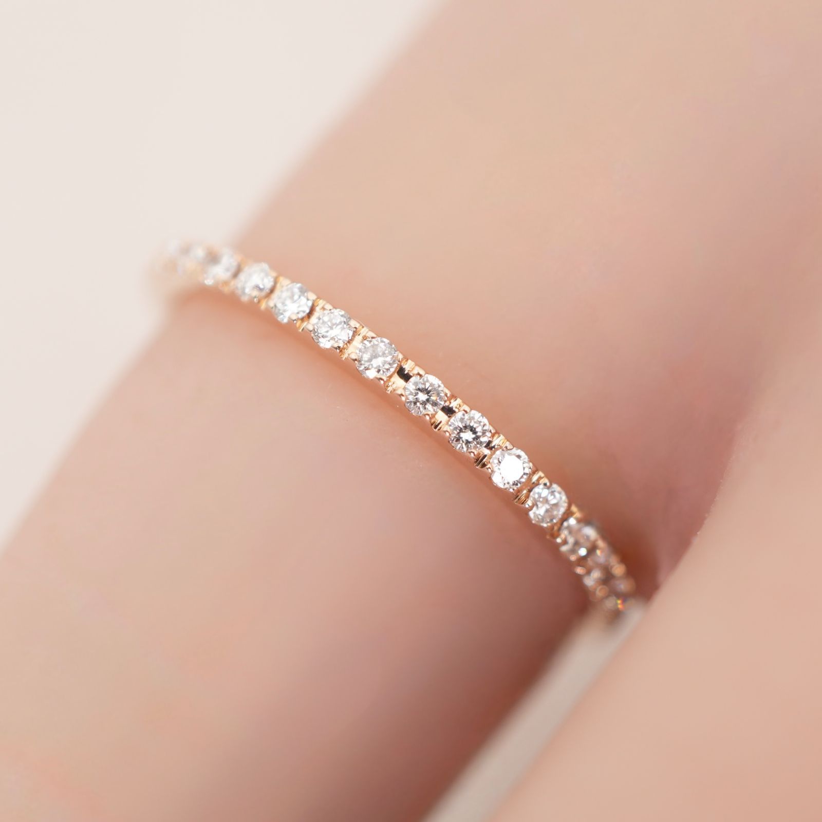 美品 スタージュエリー K18 ハーフエタニティ ダイヤ リング/25-3751 