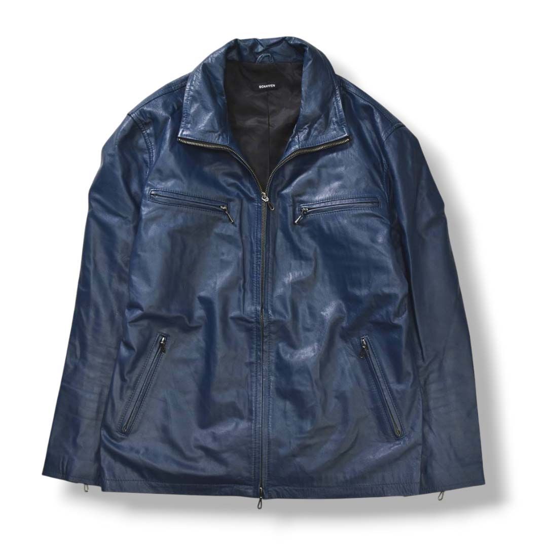 SCHAFFEN シャッフェン　ラクダ革　レザージャケット　ブルー　4サイズ 本革】 シャッフェン SCHAFFEN ラクダ革 キャメル レザー ジャケット