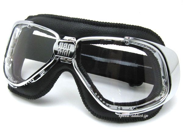 nannini Rider GOGGLE BLACK・CHROME × ANTI FOG CLEAR/ナンニーニ ライダー ゴーグル 黒 ブラック 二眼 piaggio ピアジオ vespa ベスパ モッズ mods