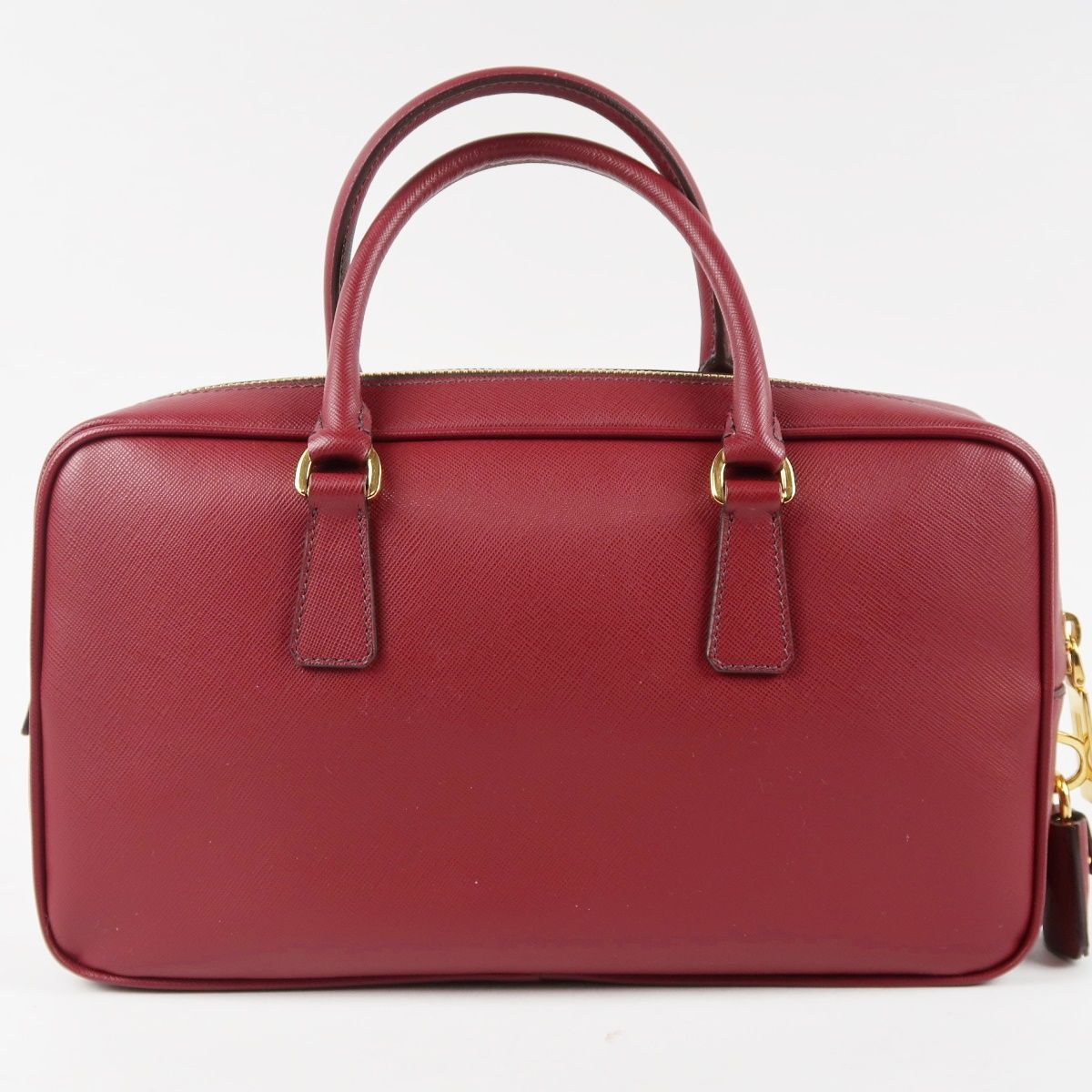 超美品】PRADA プラダ サフィアーノレザー ハンドバッグ ボルドー系 