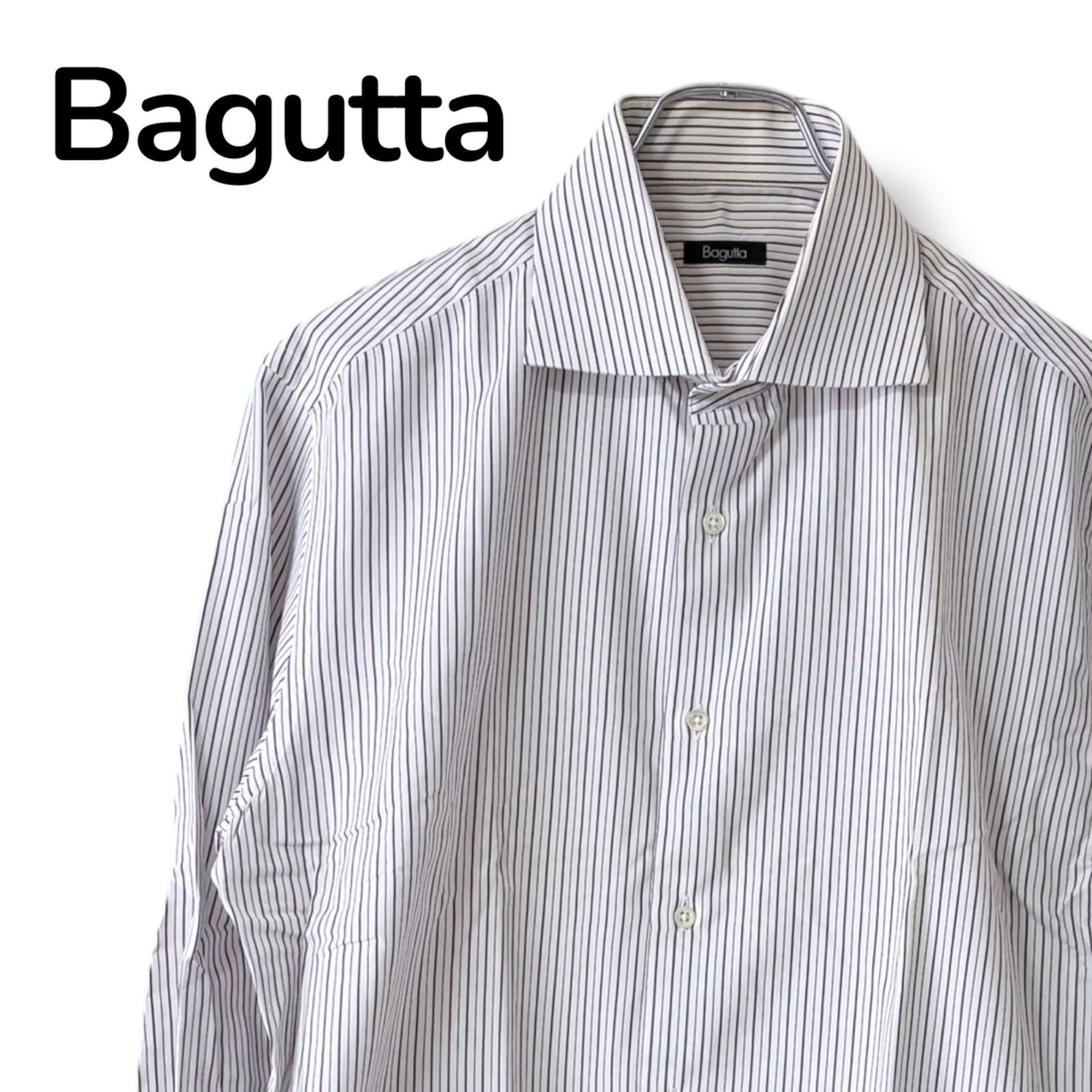 Bagutta バグッタ ストライプ シャツ 40 15 3/4 L メンズ ホワイト 