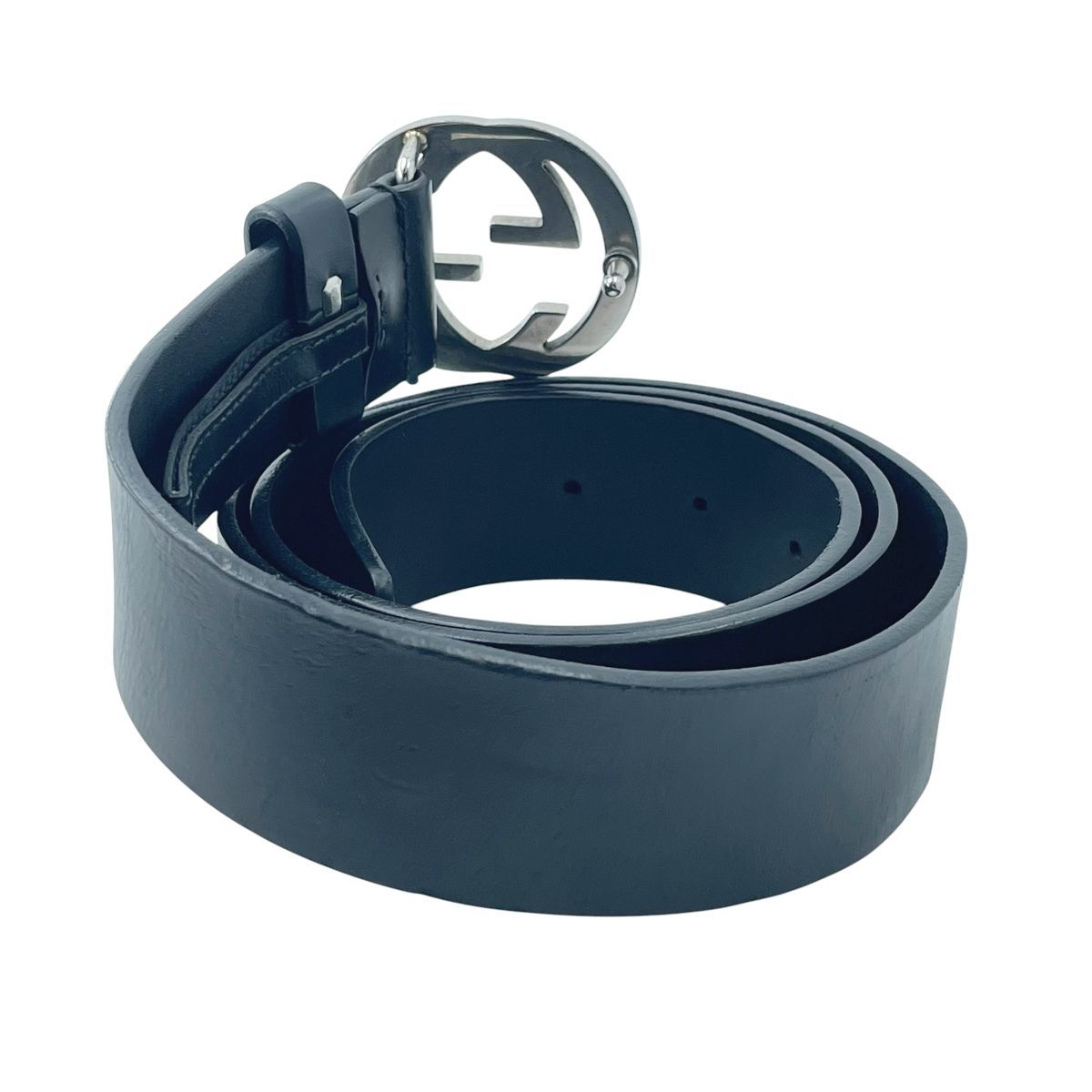 【中古】 GUCCI グッチ インターロッキング レザー ベルト ブラック 黒 368186 サイズ 95 メンズベルト 26004106MY 中古】 GUCCI グッチ インターロッキング レザー ベルト ブラック 黒