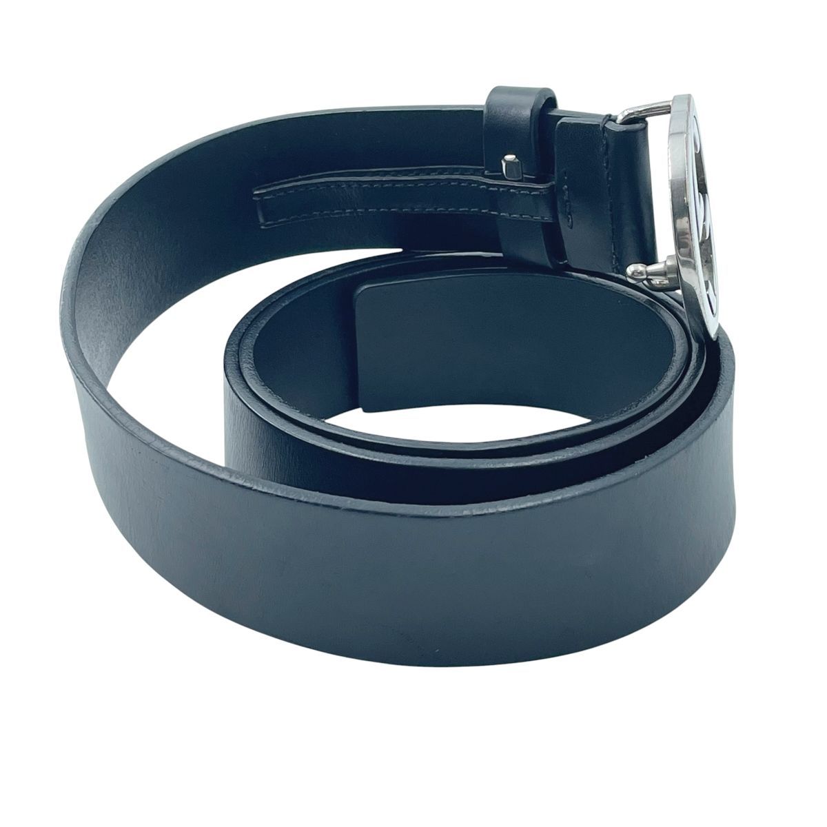 【中古】 GUCCI グッチ インターロッキング レザー ベルト ブラック 黒 368186 サイズ 95 メンズベルト 26004106MY 中古】 GUCCI グッチ インターロッキング レザー ベルト ブラック 黒