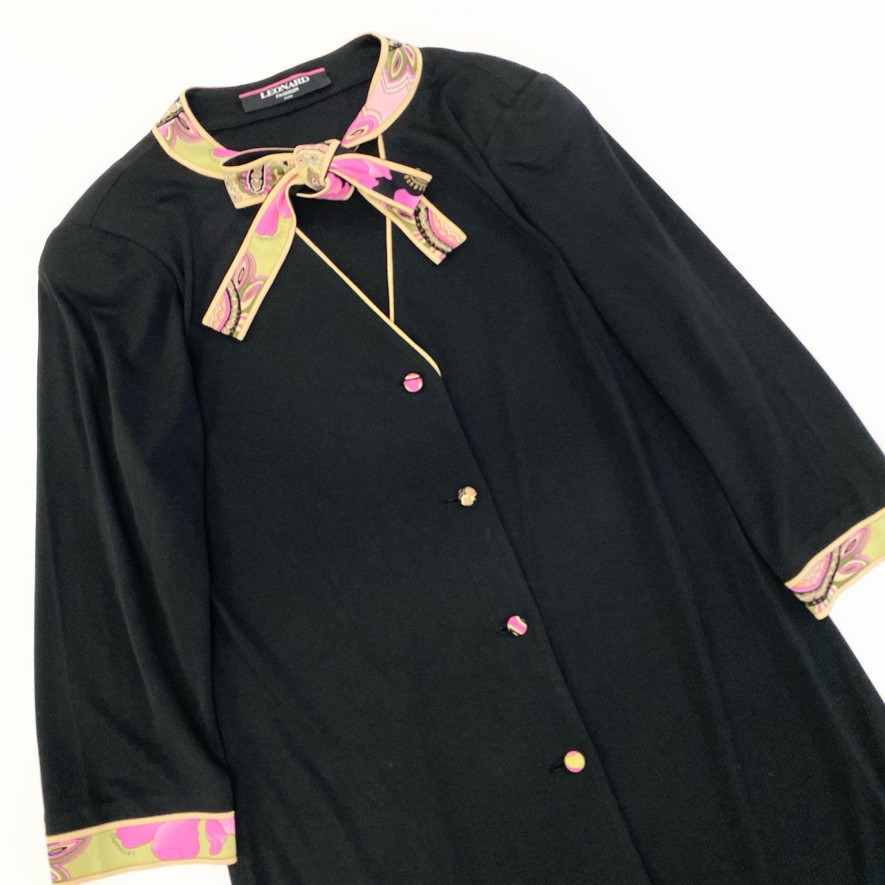 86d3 【大きいサイズ】 LEONARD FASHION レオナール ロングシャツ 