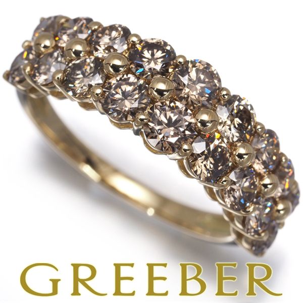 GSTV リング ブラウン ダイヤ ダイヤモンド 2.00ct 14.5号 K18YG GSTV リング ブラウン ダイヤ ダイヤモンド 2.00ct 14.5号 K18YG