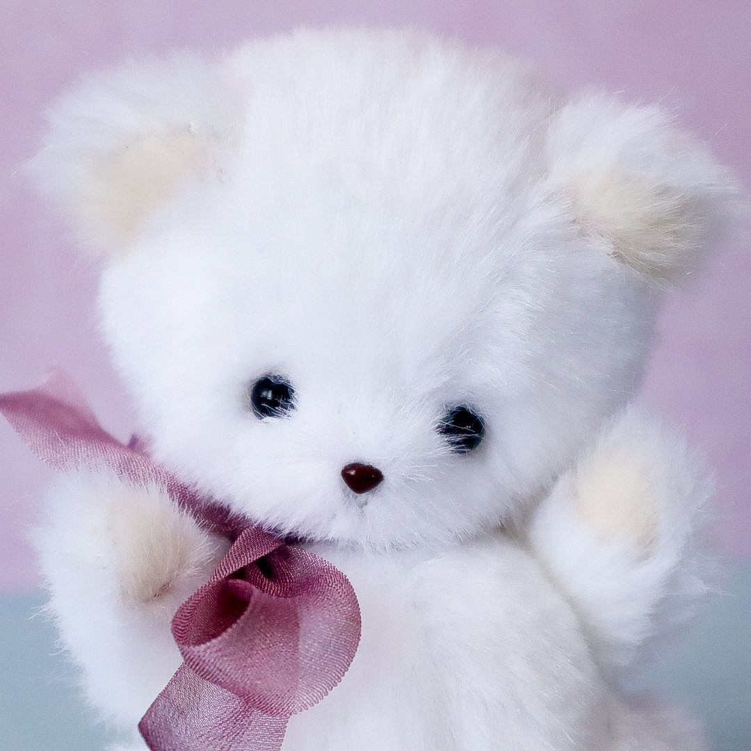 ハンドメイド ぬいぐるみ アーティストベア テディベア 白熊ちゃん