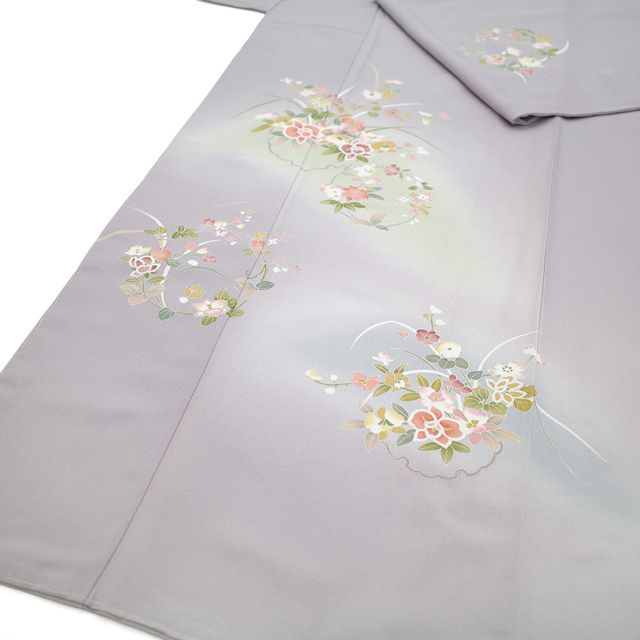 新古品】 訪問着 着物 未使用 正絹 袷 手描き友禅 瀬奈 作家物 落款