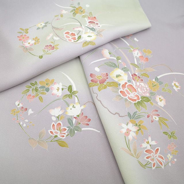 新古品】 訪問着 着物 未使用 正絹 袷 手描き友禅 瀬奈 作家物 落款