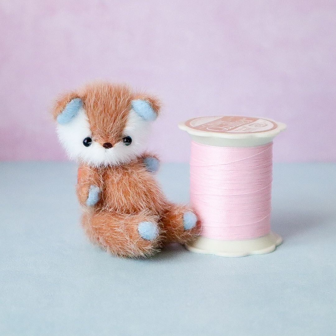 くま・茶色 ハンドメイド ミニチュア テディベア ミニチュアベア