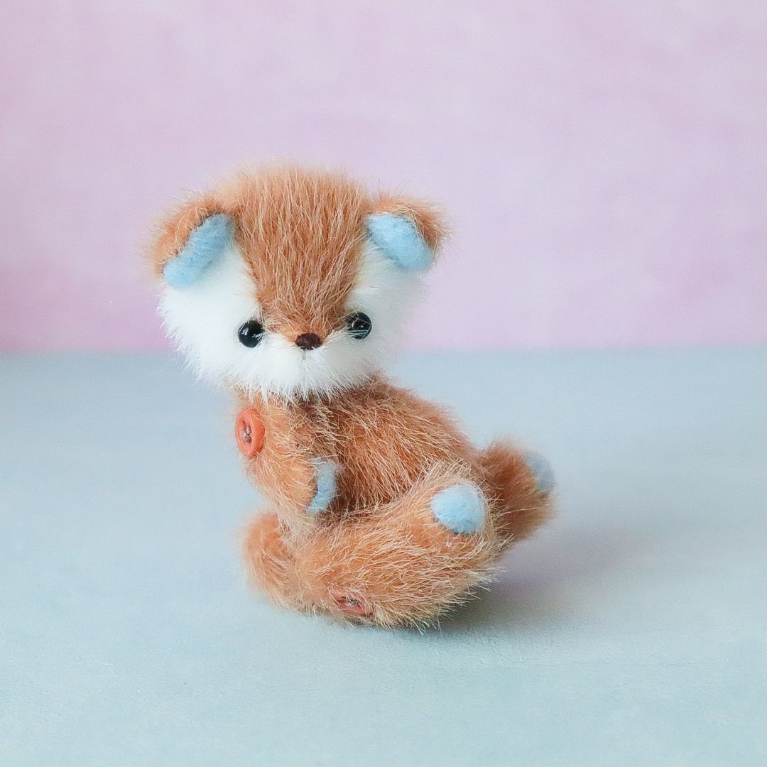 くま・茶色 ハンドメイド ミニチュア テディベア ミニチュアベア