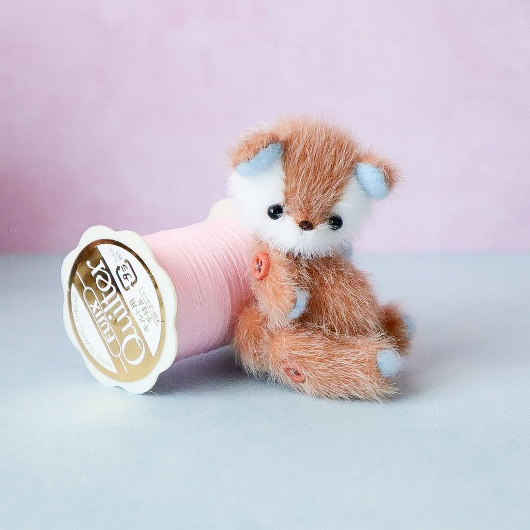 くま・茶色 ハンドメイド ミニチュア テディベア ミニチュアベア