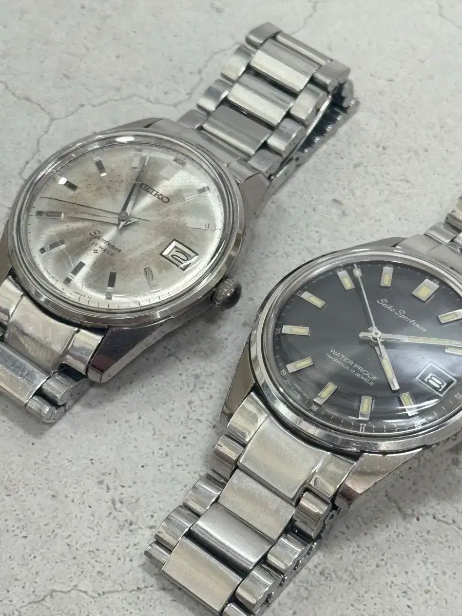  60s ヴィンテージ SEIKO スポーツマン 62MAS エディション 銀版 2点 体型カバー 自動巻き時計 腕時計(アナログ)