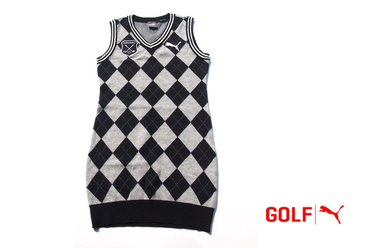 [Used] Puma Puma Golf Argyle Pattern Sleeveless Knit Dress Ladies Golf Wear 923642 S
