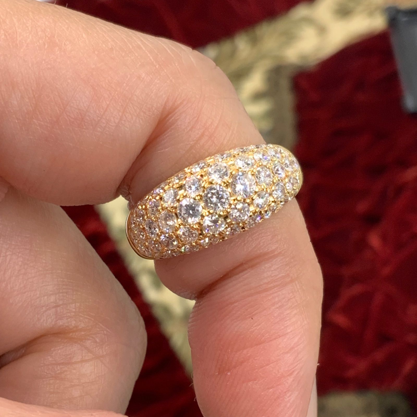 K18 パヴェダイヤリング 6.8g 12号 1.692ct