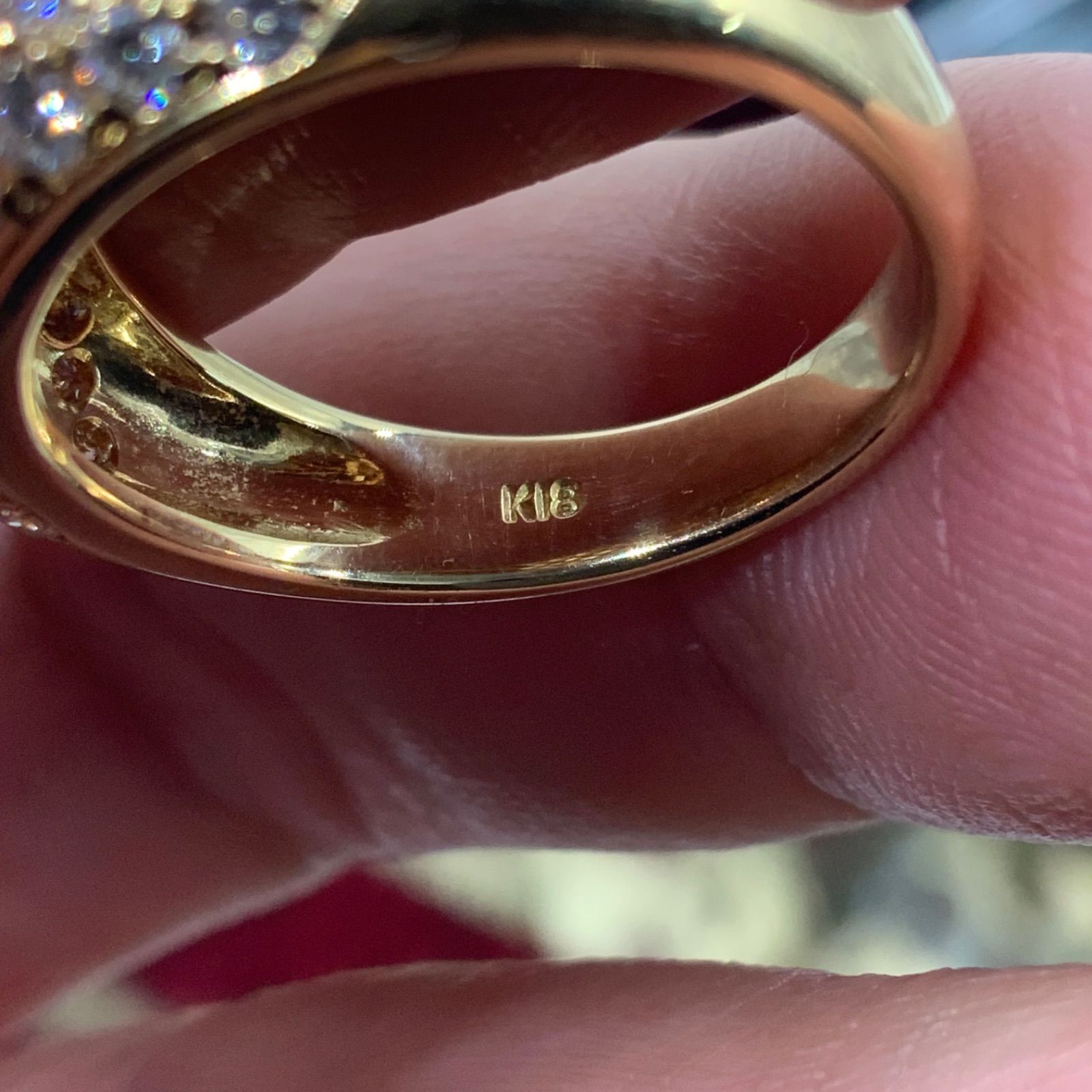 K18 パヴェダイヤリング 6.8g 12号 1.692ct - メルカリ