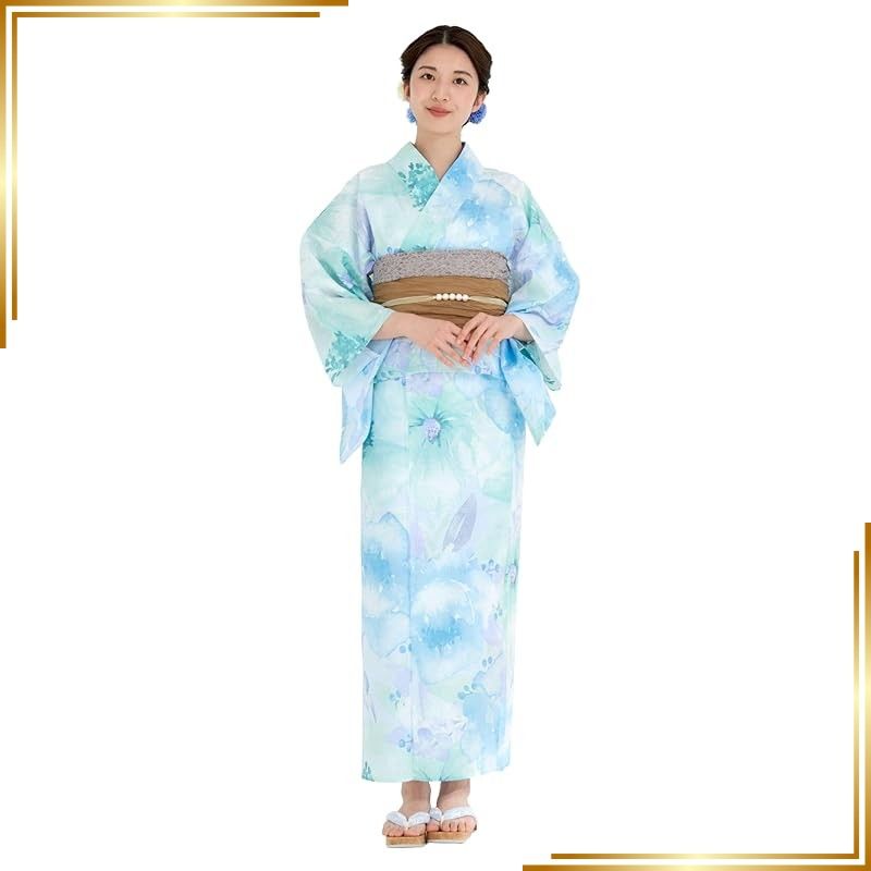 【新品】 [NISHIORI] 浴衣 セット レディース 浴衣セット 兵児帯 大人 2点セット フリーサイズ (25kmy-26) 0