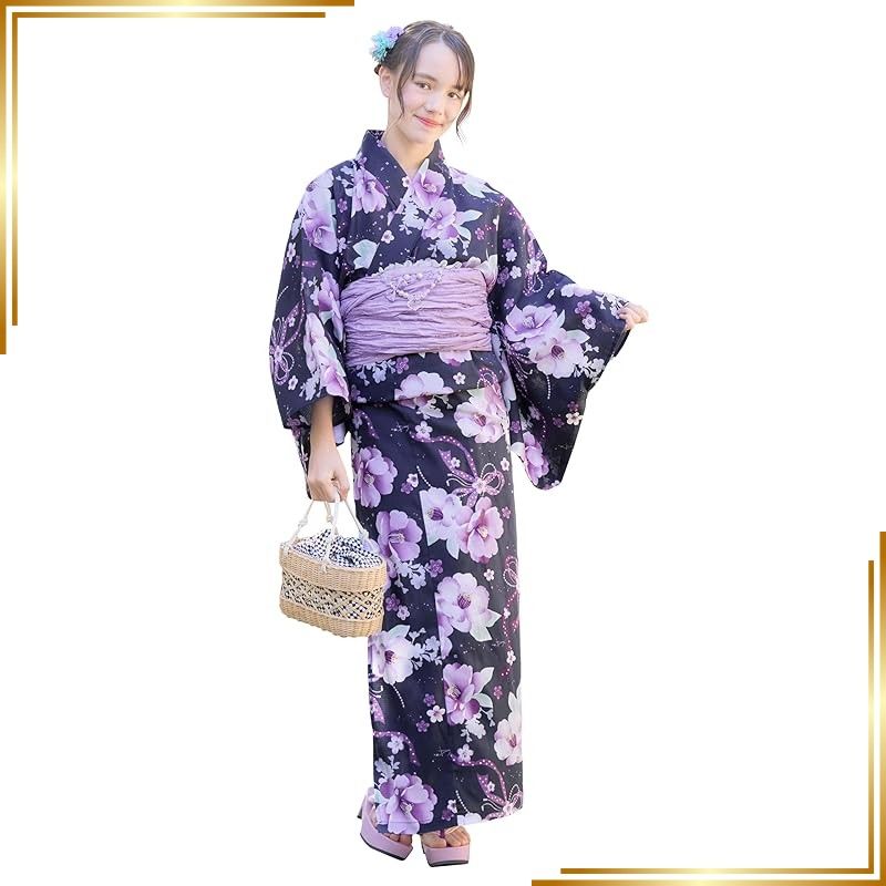 新品】 [アリサナ] 浴衣 こども 女の子 子供 (浴衣+腰紐+帯の4点セット