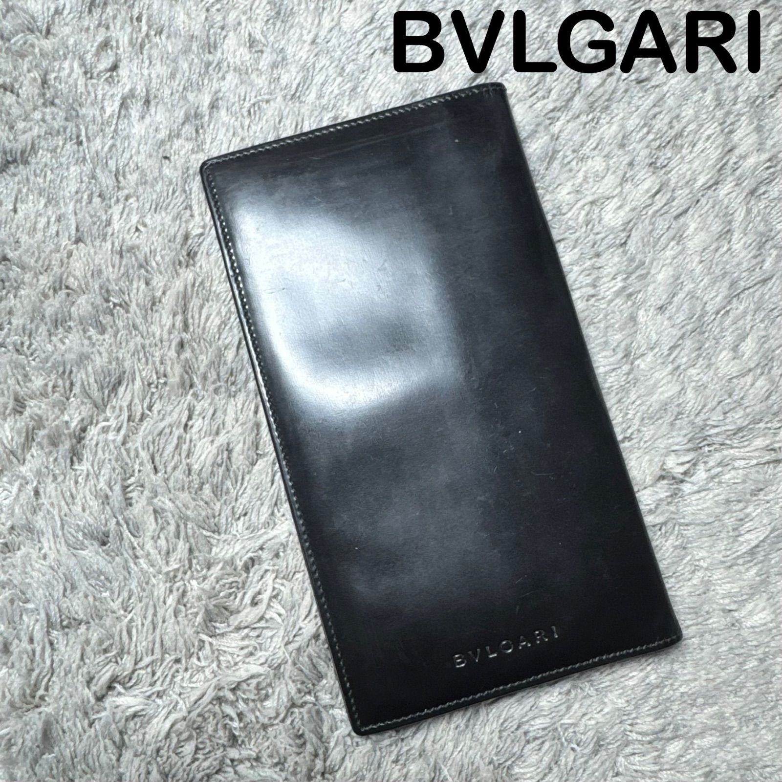 BVLGARI ブルガリ 長財布 レザー ブラック - メルカリ