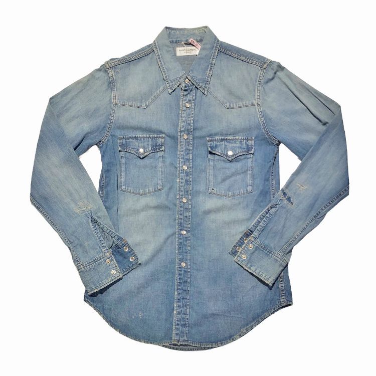 SAINT LAURENT サンローラン 15SS エディ期 ウエスタンシャツ 417374 