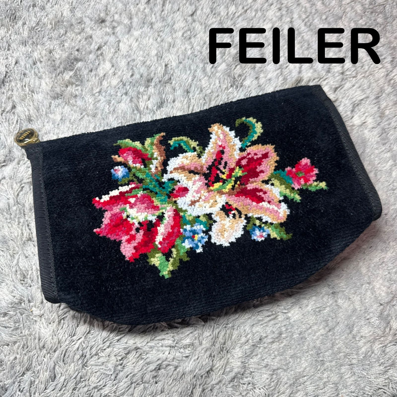 美品】FEILER フェイラー ポーチ 小物入れ 花柄 大きめポーチ - メルカリ