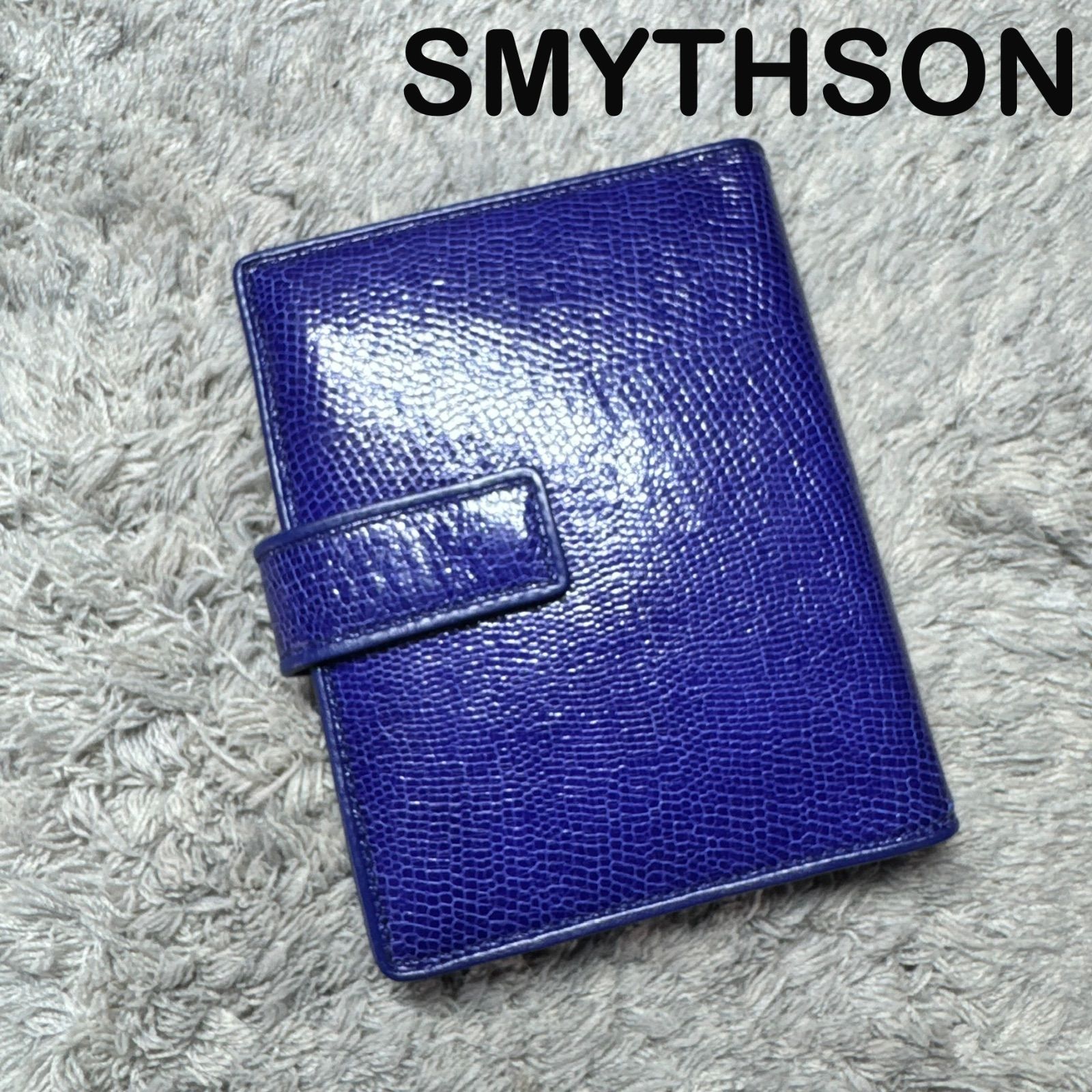 SMYTHSON スマイソン システム手帳 手帳カバー レザー ブルー系 