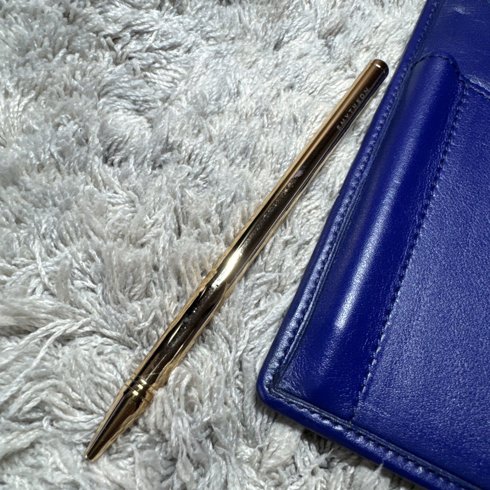 SMYTHSON スマイソン システム手帳 手帳カバー レザー ブルー系 