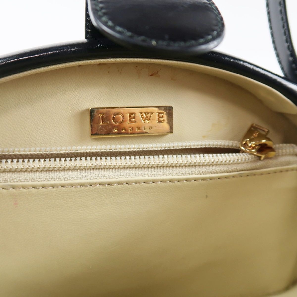 美品】LOEWE ロエベ アナグラム ハンドバッグ ブラック レザー 