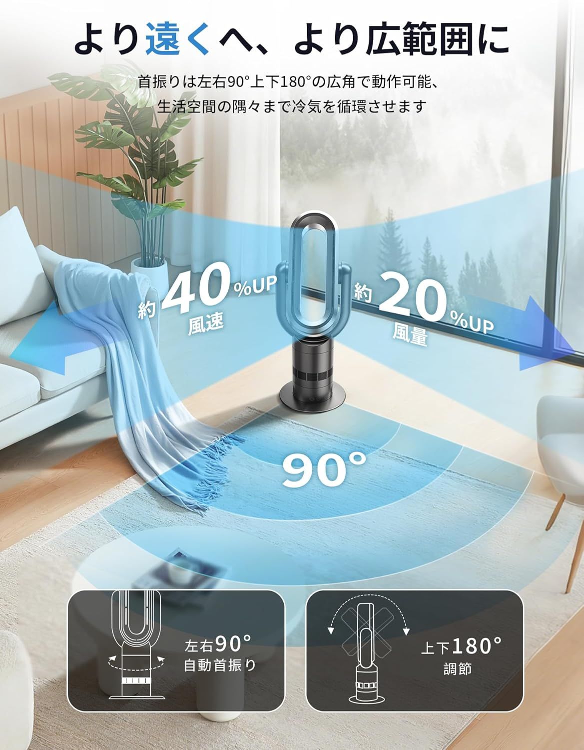 動作確認済】【中古】LAOGOT 羽根無し タワーファン Hot&Cool Q8-PRO