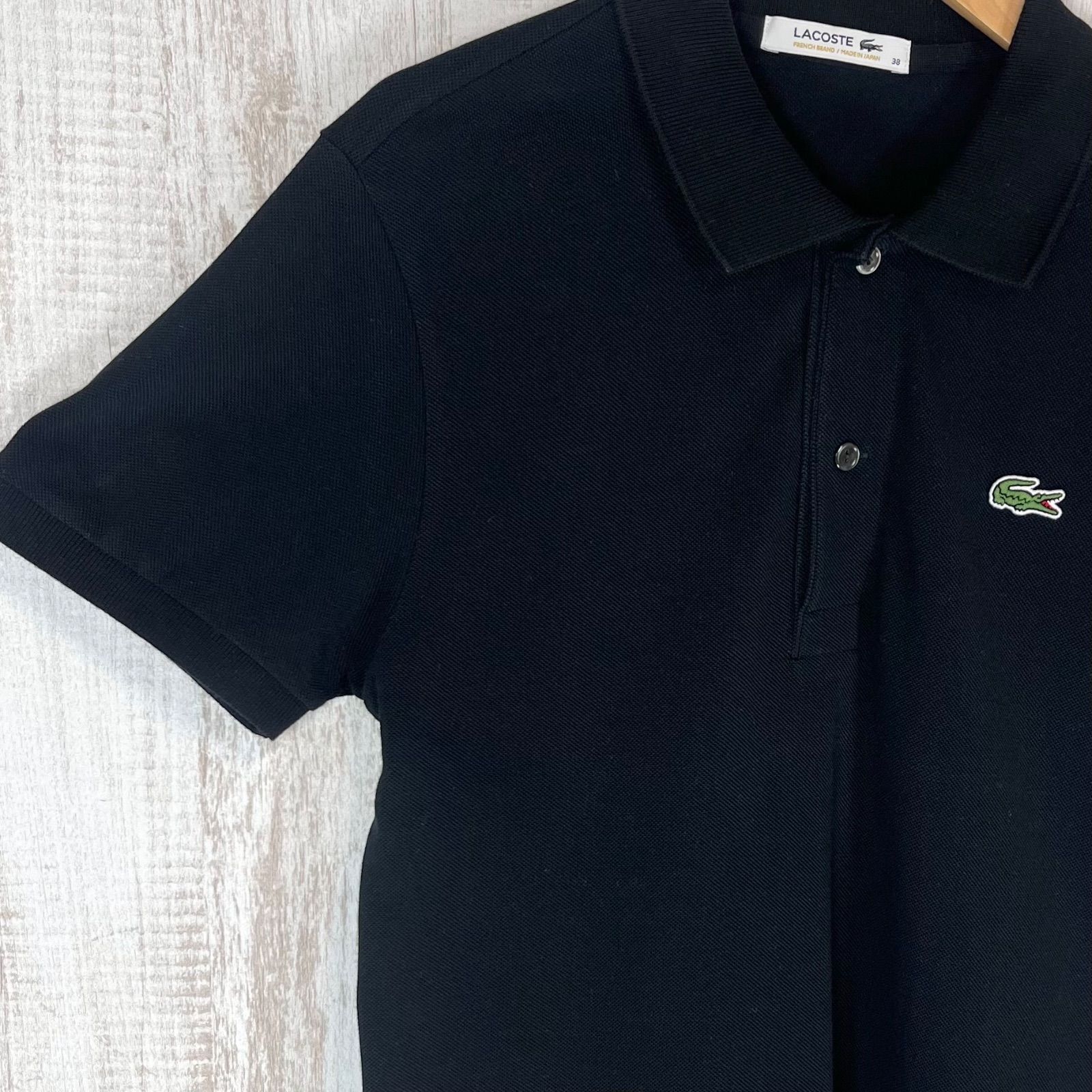 LACOSTE 鹿の子 ワイド クロップド丈 半袖ポロシャツ　ブラック ヘビーウェイト鹿の子 ワイド クロップド丈 半袖ポロシャツ | ラコステ