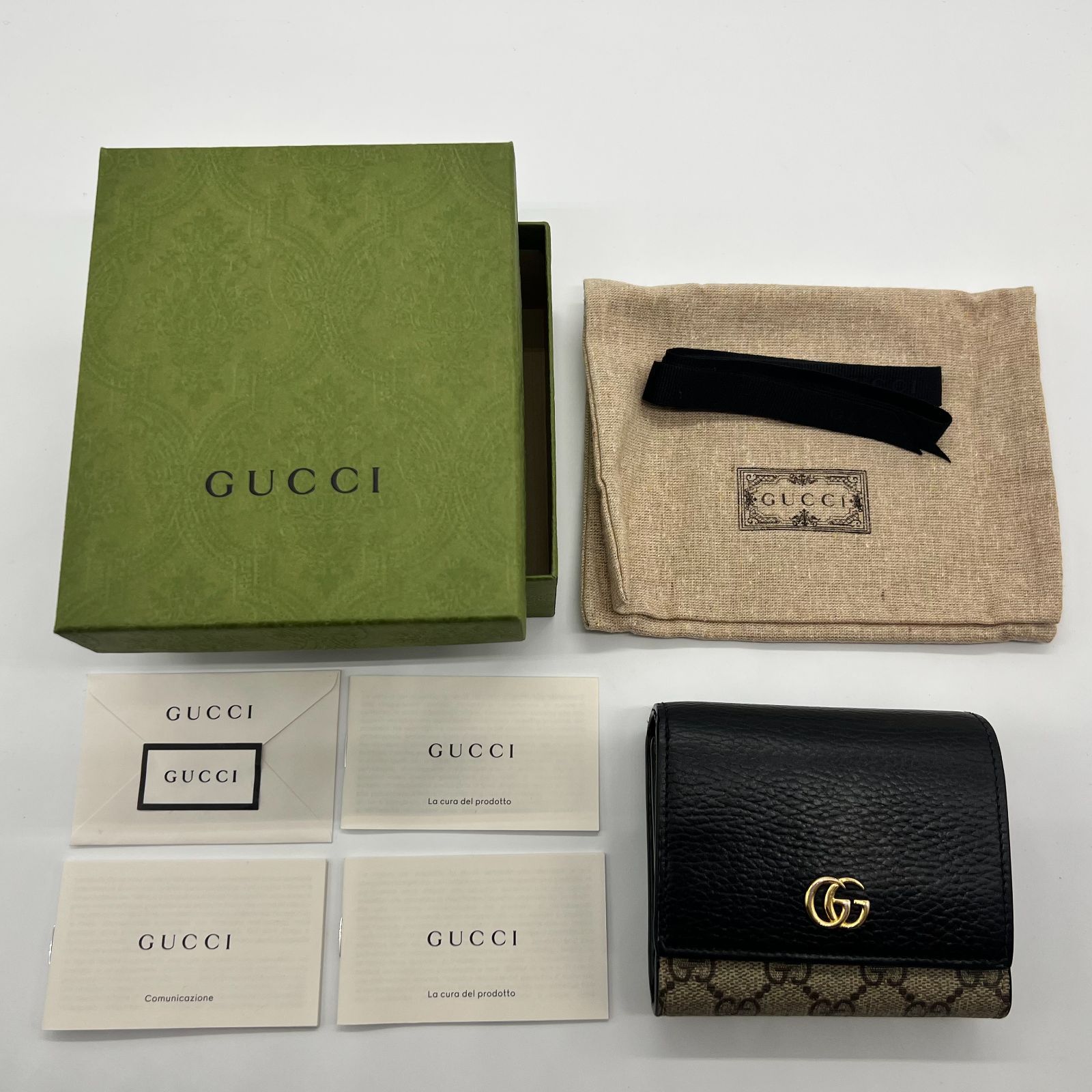 玉津店 中古】GUCCI グッチ GGマーモント ダブル 二つ折り財布 466492 