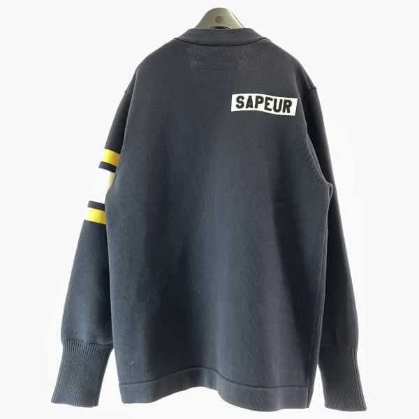 中古】SAPEur 肉厚 ワッペンカーディガン サイズXL ネイビー サプール