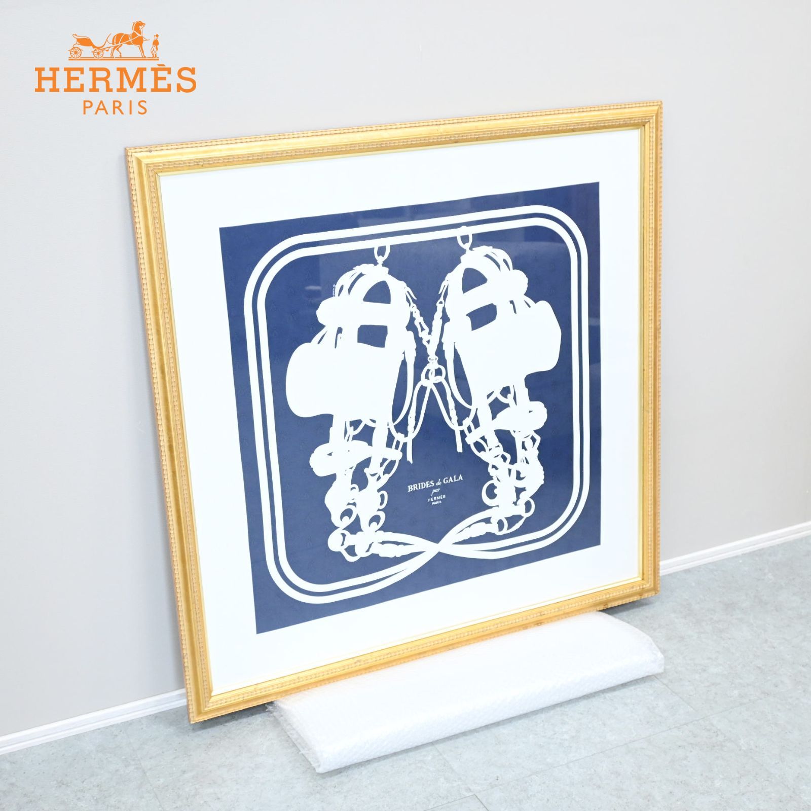 ☆展示極美品☆Hermès エルメス カレ90 Brides de Gala ブリッド・ドゥ・ガラ 額縁入り