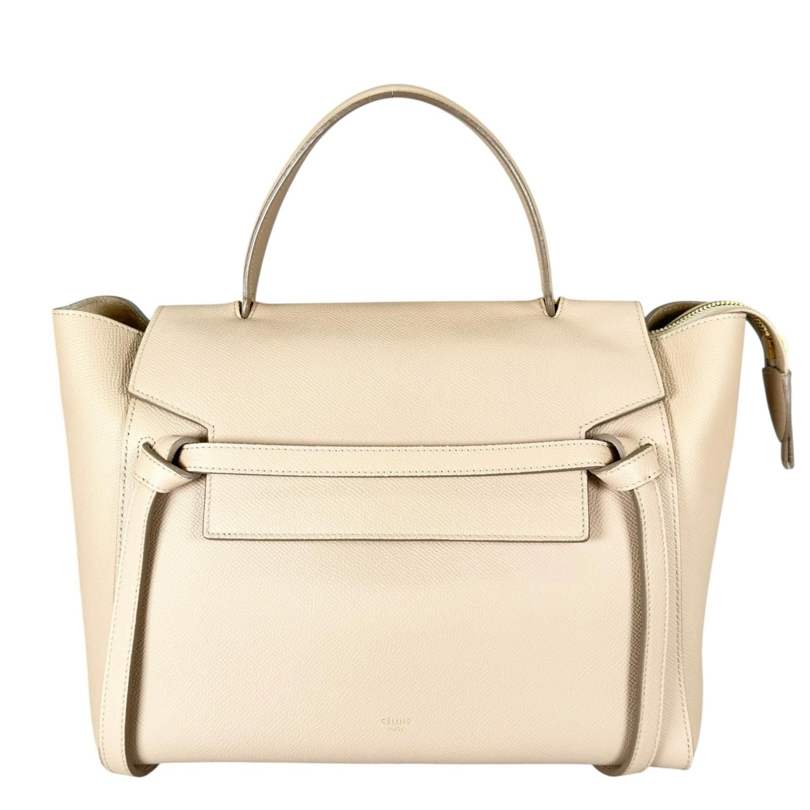 美品 CELINE セリーヌ スモール ハンドバッグ レザー ベージュ 美品 CELINE セリーヌ スモール ハンドバッグ レザー ベージュ