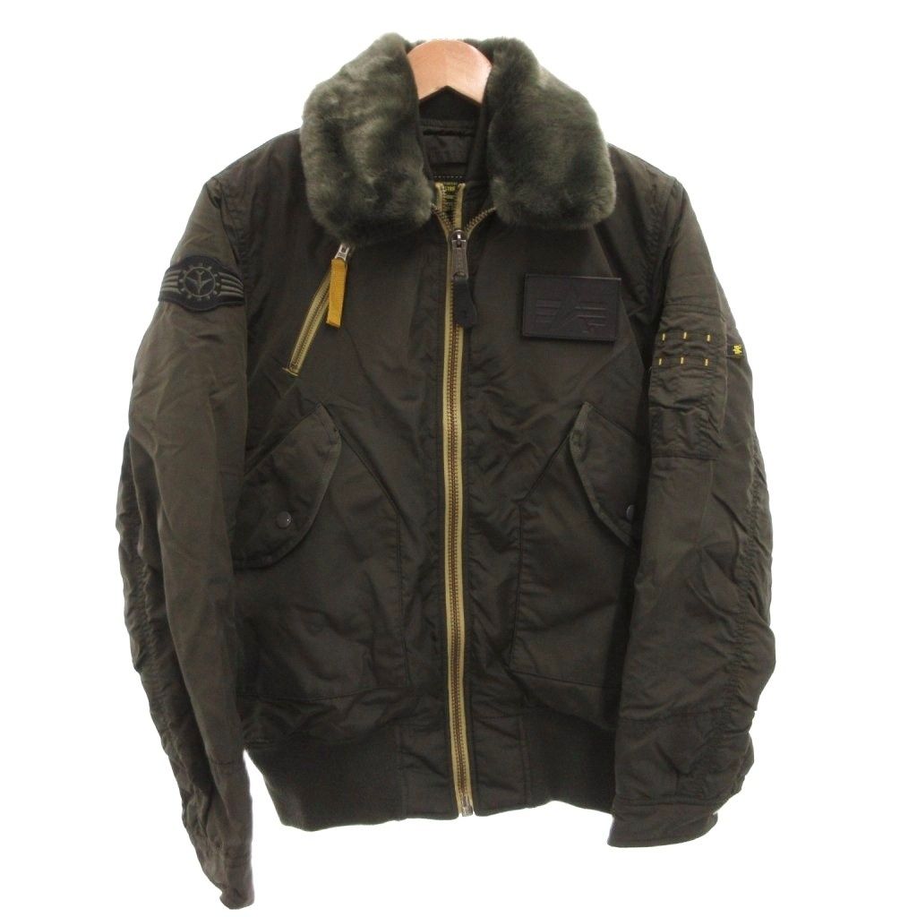 アルファ ALPHA INDUSTRIES フライトジャケット ブルゾン 襟ボア ロゴ
