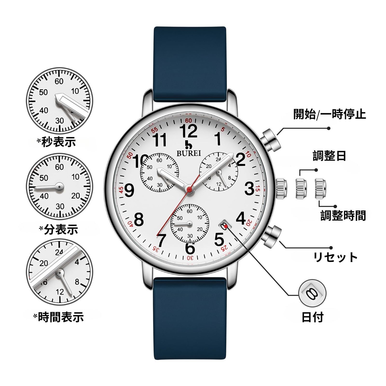 特価商品】クォーツ 軽量 薄型 日付表示 防水 蓄光 見やすい文字盤 