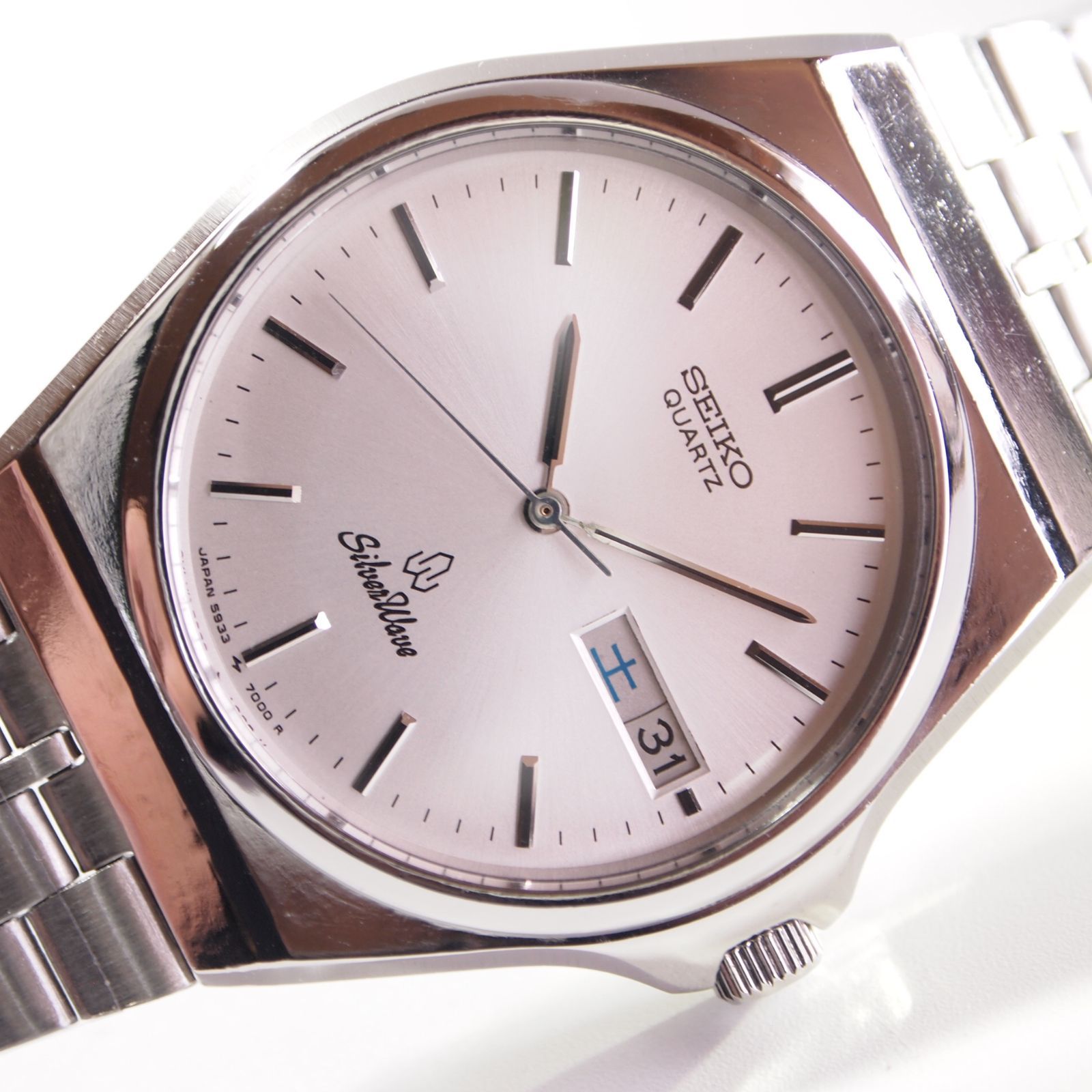 OH済 SEIKO シルバーウェーブ 旭日 薄型5933 ビンテージクォーツ 