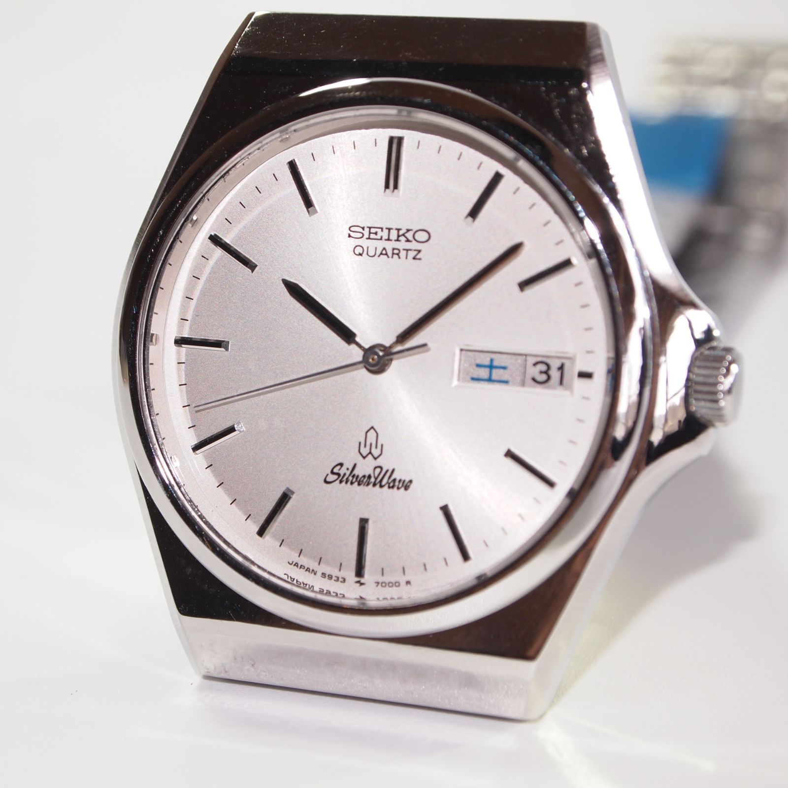 OH済 SEIKO シルバーウェーブ 旭日 薄型5933 ビンテージクォーツ 