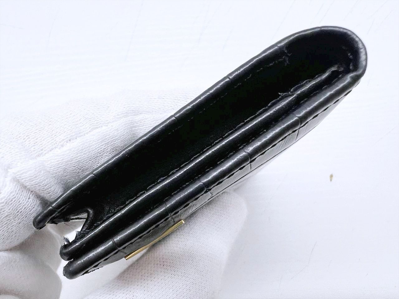美品 GIVENCHY ジバンシィ 4G クロコ型押し カードケース 黒 美品 GIVENCHY ジバンシィ 4G クロコ型押し カードケース 黒