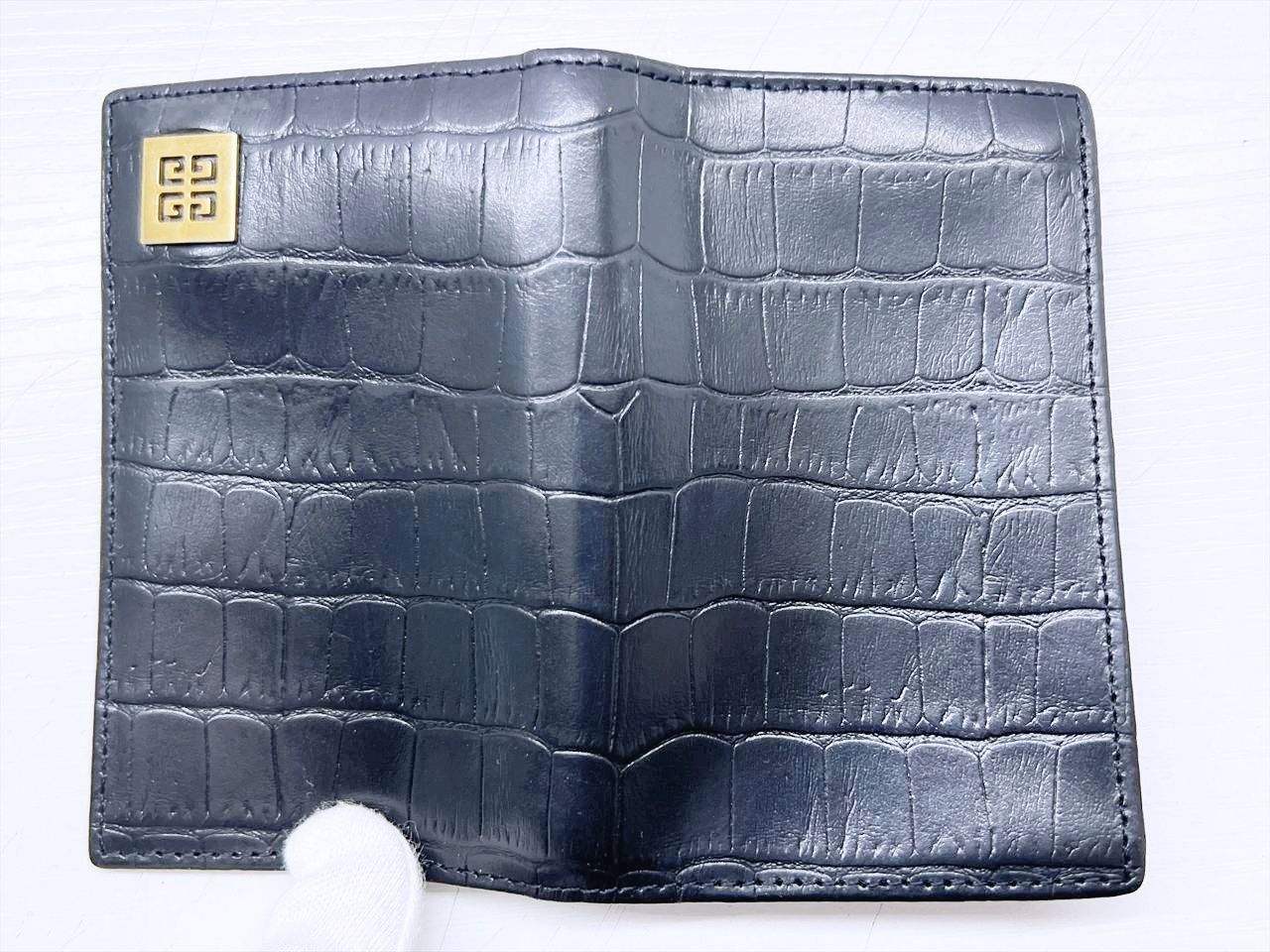 美品 GIVENCHY ジバンシィ 4G クロコ型押し カードケース 黒 美品 GIVENCHY ジバンシィ 4G クロコ型押し カードケース 黒