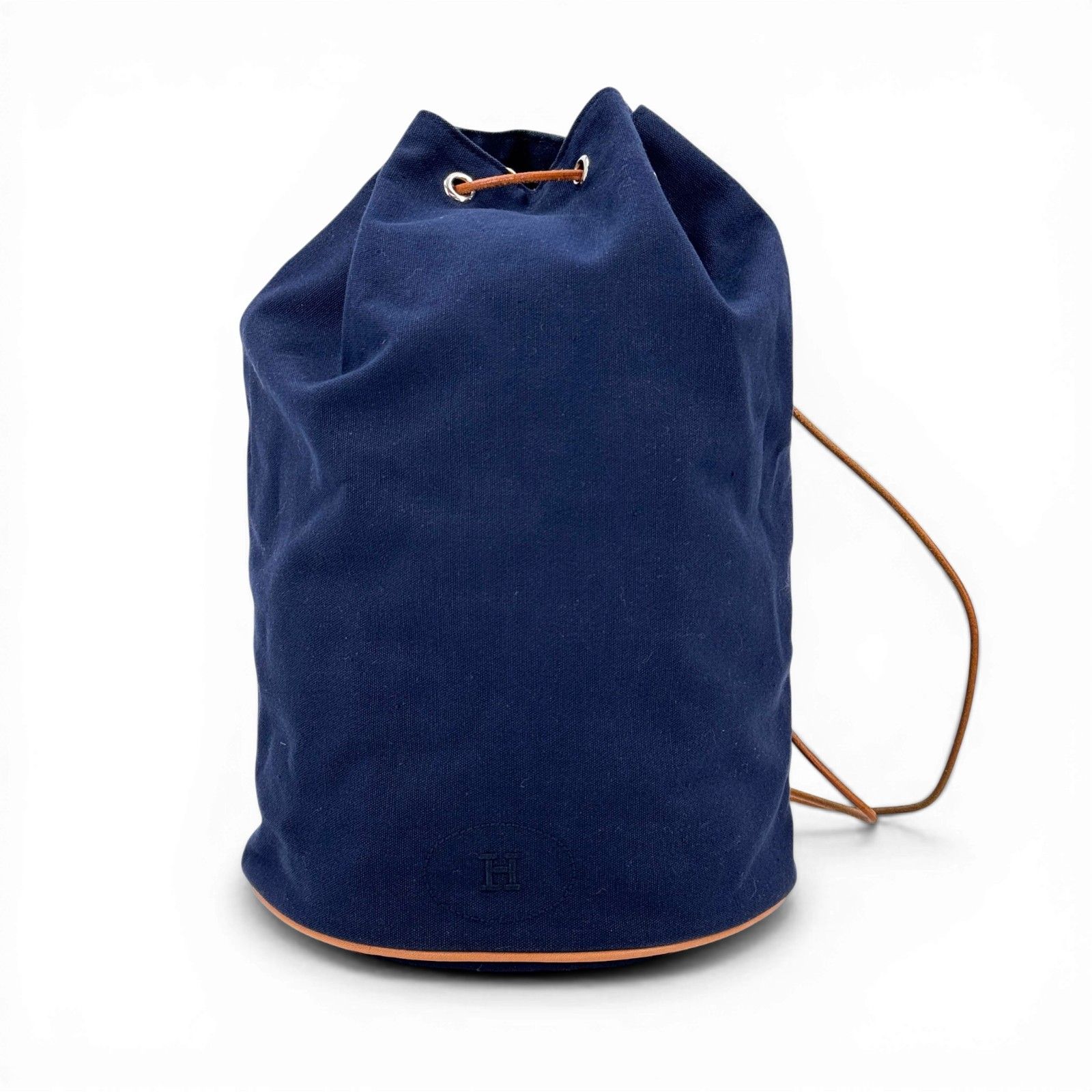 HERMES ポロションミミルPM ネイビーキャンバス 巾着 バックパック