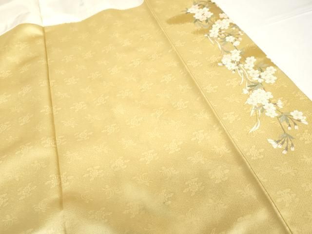 平和屋着物○訪問着 駒刺繍 枝垂れ桜文 暈し染め 金彩 正絹 逸品