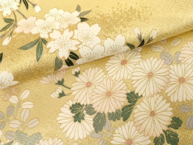 平和屋着物●訪問着　駒刺繍　枝垂れ桜文　暈し染め　金彩　正絹　逸品　AABG2711cs 平和屋着物○訪問着 駒刺繍 枝垂れ桜文 暈し染め 金彩 正絹 逸品