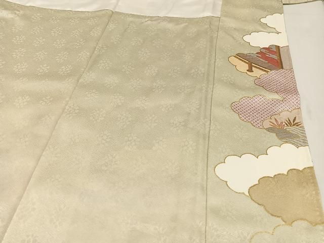 平和屋着物●訪問着　駒刺繍　草花宝尽くし　金彩　正絹　逸品　AABG3451ph 平和屋着物○訪問着 駒刺繍 草花宝尽くし 金彩 正絹 逸品 AABG3451ph