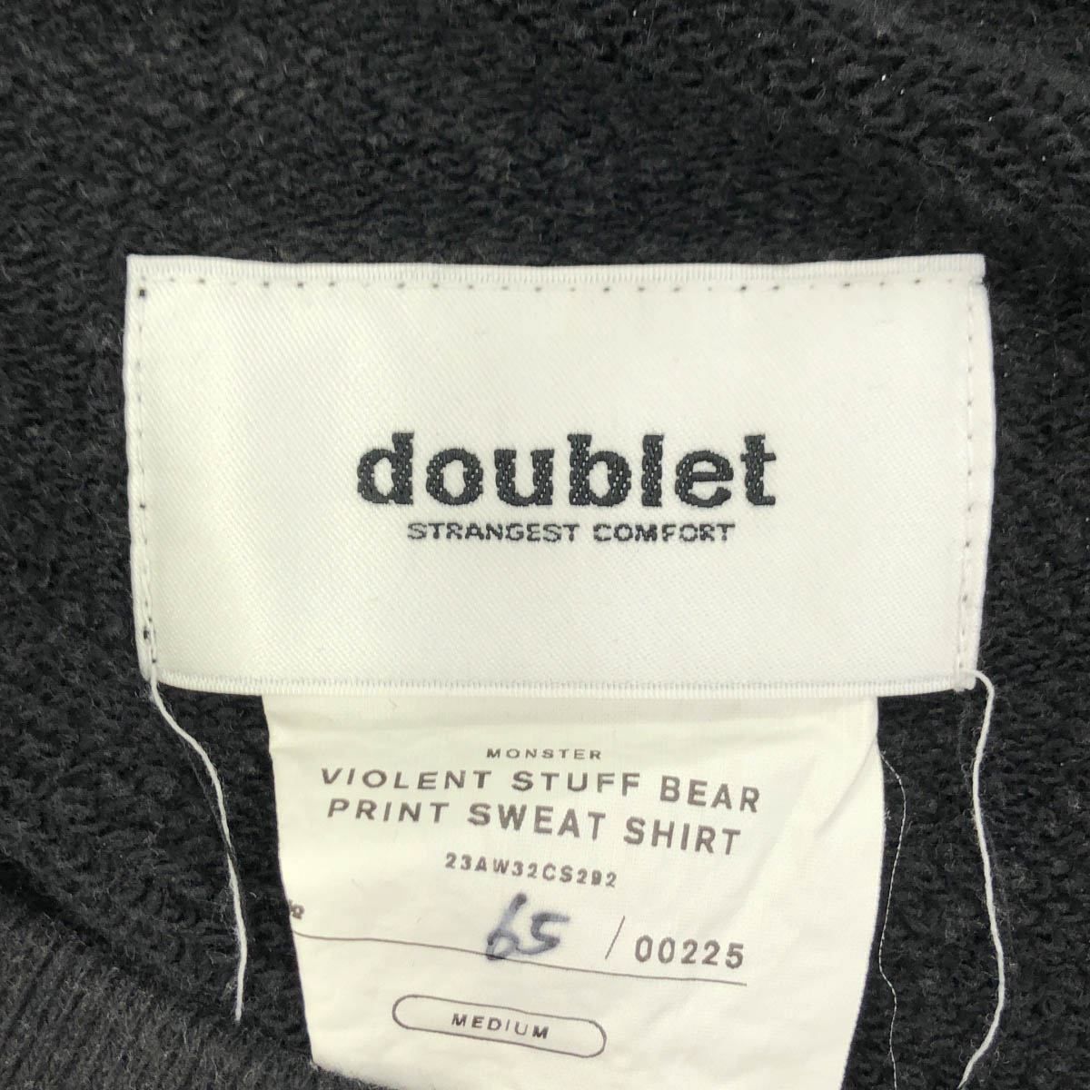 doublet ダブレット 23AW VIOLENT STUFF BEAR PRINT SWEAT SHIRT 