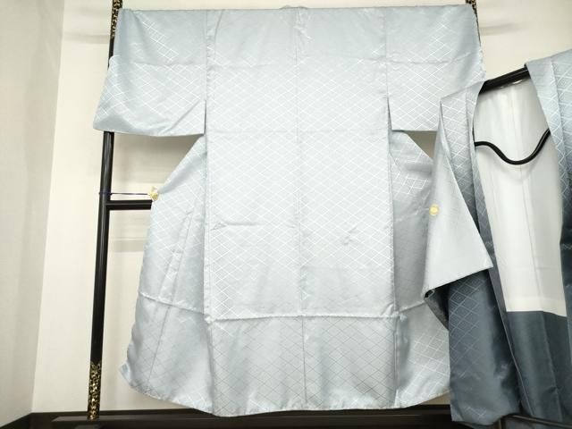 メンズ 平和屋着物○男性 色紋付・羽織セット 花菱地紋 キングサイズ