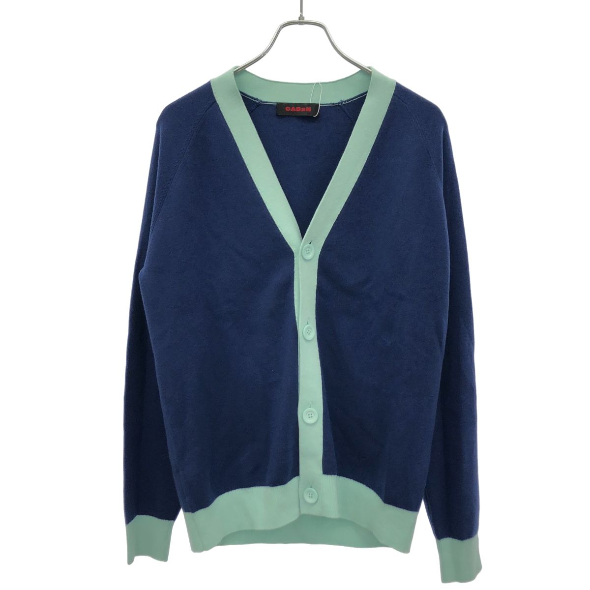 CABaN キャバン 23AW コットンカシミヤ バイカラーVネックカーディガン 