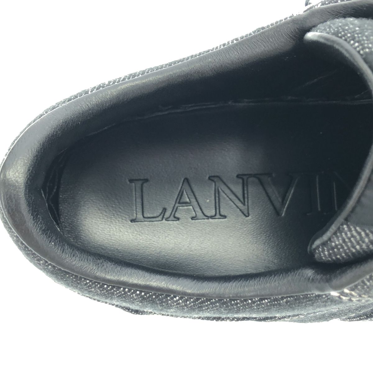 メンズ LANVIN ランバン Cash デニムローカットスニーカー ブラック系 41