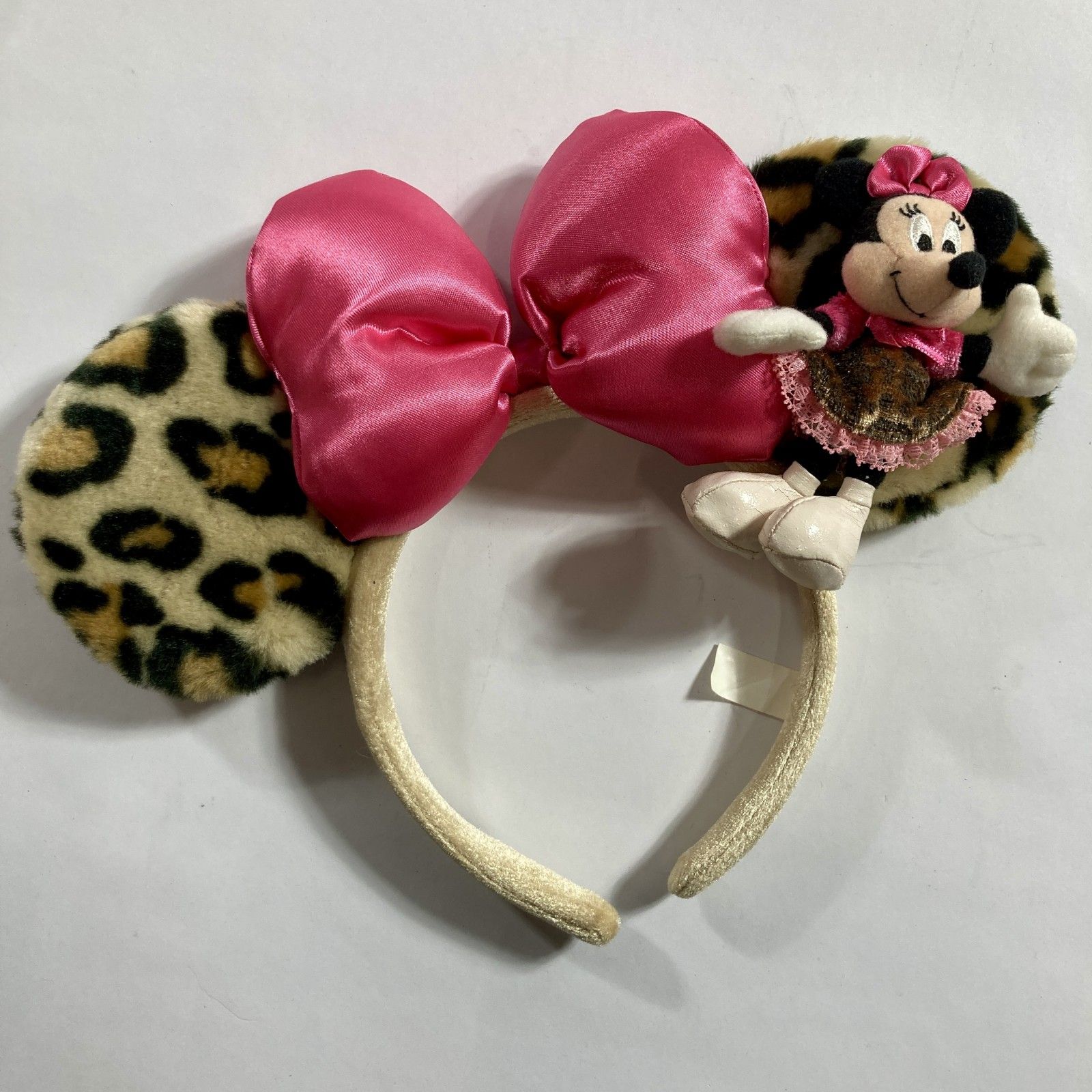 ☆ Disney ミニーマウス カチューシャ ヒョウ柄 ピンクリボン TOKYO 