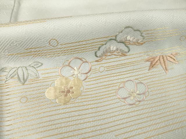 平和屋着物●訪問着　刺繍　松竹梅　金彩　正絹　逸品　AABG3705ck 平和屋着物○訪問着 刺繍 松竹梅 金彩 正絹 逸品 AABG3705ck - メルカリ